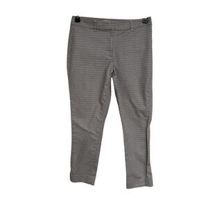 White House Black Market Women’s Slim Ankle Pants Black White Geometric Print